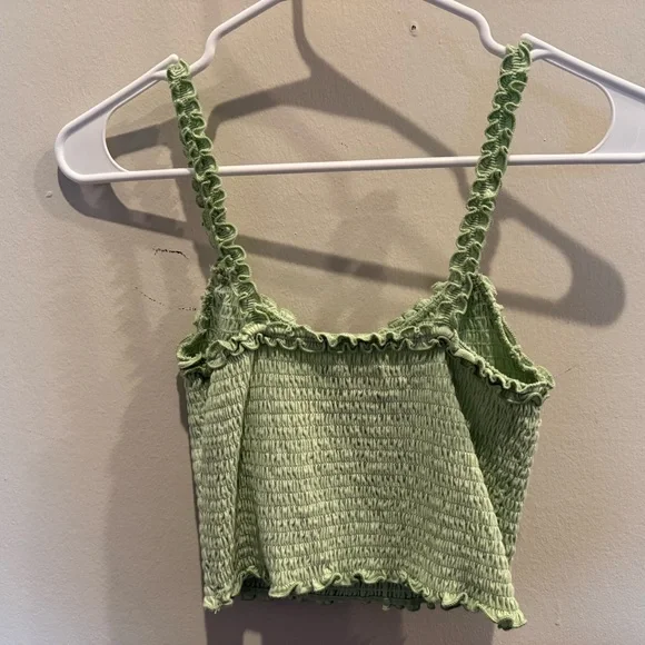 Set of 2 - Hollister Green and White Smocked Tank Tops - Picture 3 of 7